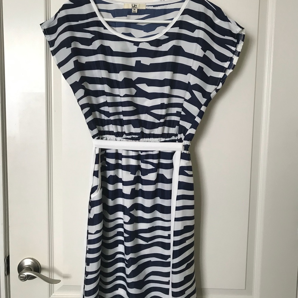 Navy and white dress
